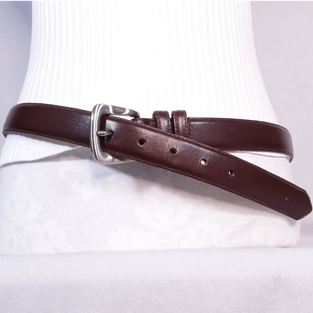 💎Kenneth Cole Mens Belt 38 Waist Darkest Brown Genuine Leather